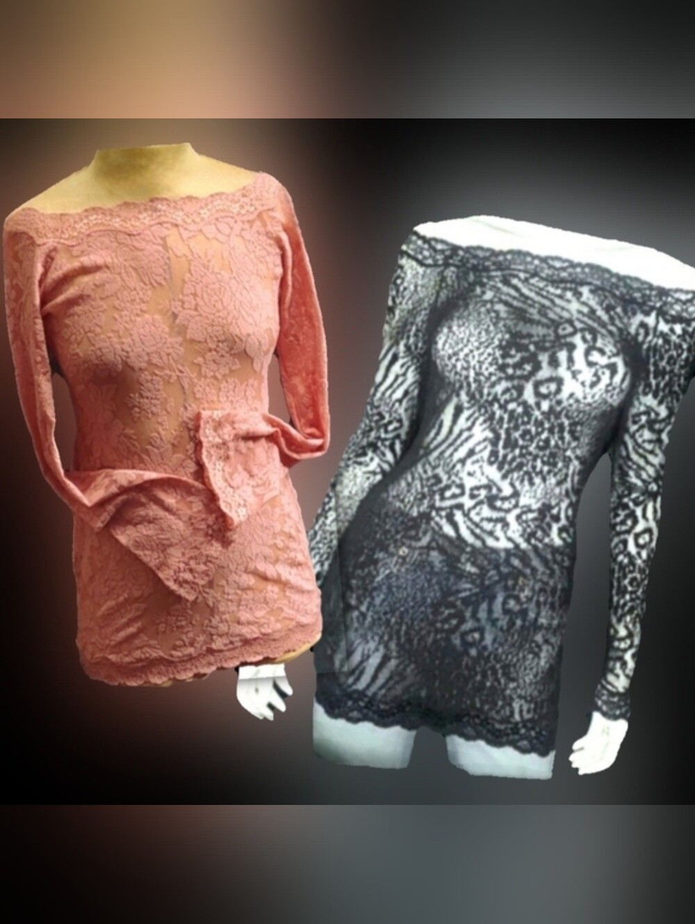Vtg 90s Victorias secret rose floral lace sexy on off shoulder mesh tunic L NWOT